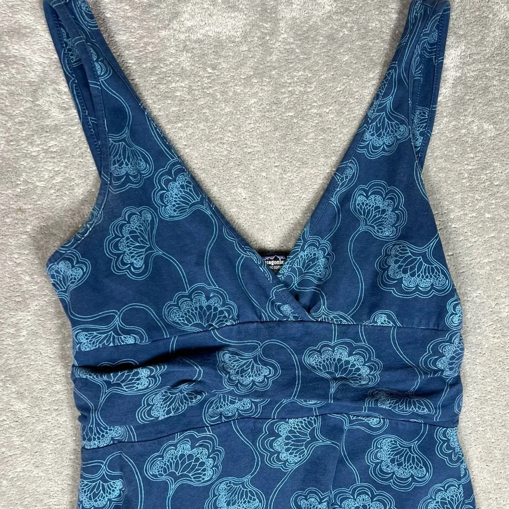 Patagonia Dress Women Medium Blue Margot Floral Outdoors Hiking Camping Active - Picture 4 of 6